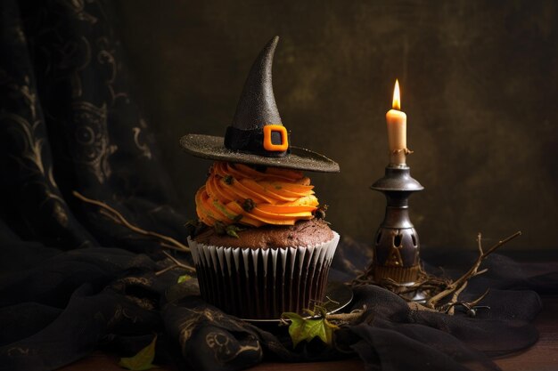 Photo cupcake decoration for halloween spooky design