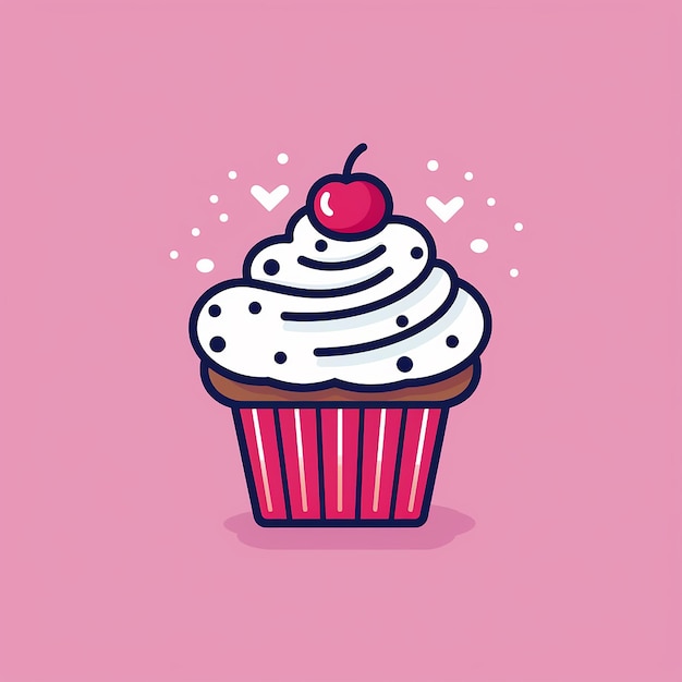 Foto cupcake_frosting_modern_line_icon_vector_lin