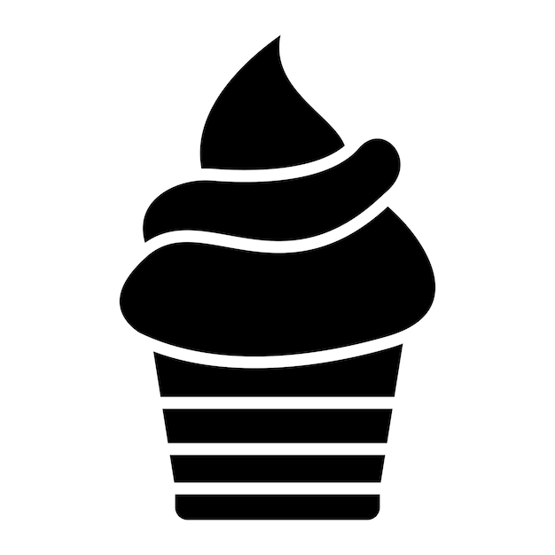cupcake glyph solid black illustration