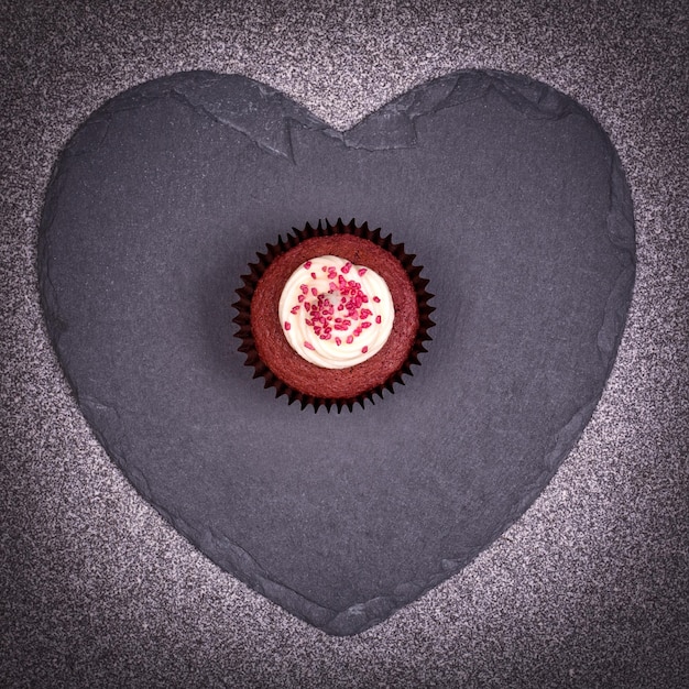 Photo cupcake on heart