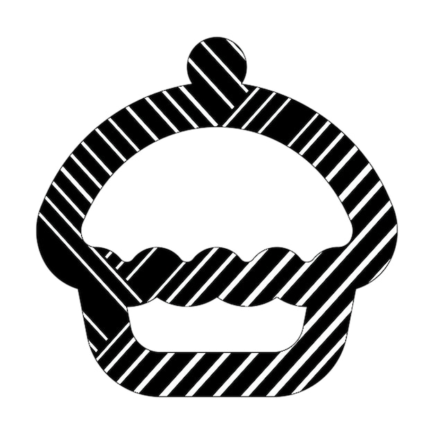 Photo cupcake icon black white diagonal lines