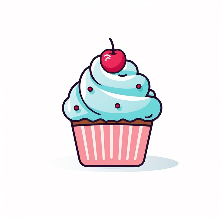 Photo cupcake icon sweet dessert and baked goods art logo illustration