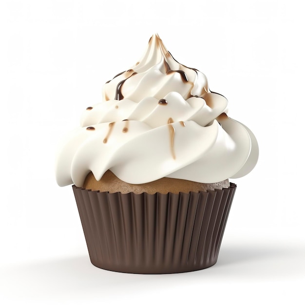 Cupcake isolated on white background generate ai