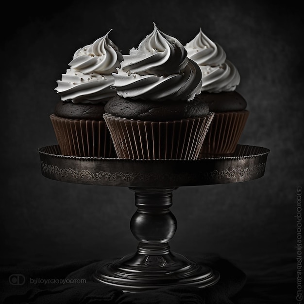 cupcake met glazuur illustratie afbeeldingen