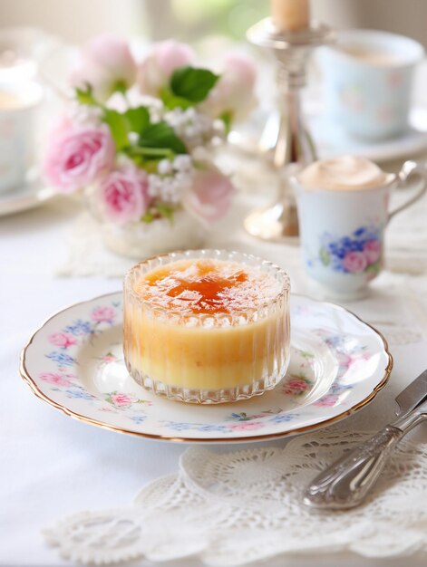 a cupcake on a plate with a spoon1