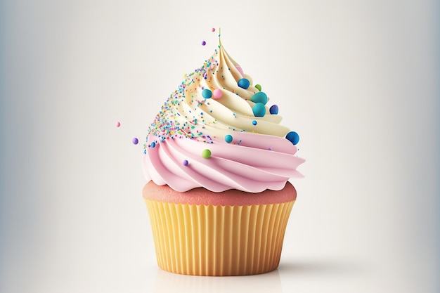 Cupcake in profile against a white background