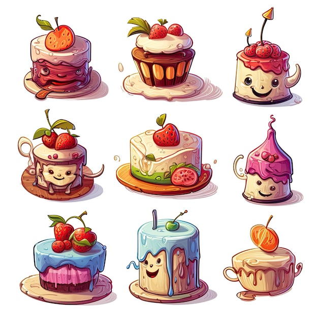 cupcake sticker set illustratie