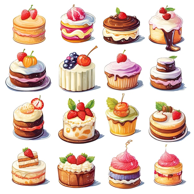 cupcake sticker set illustratie