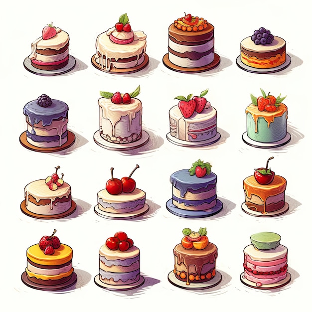 cupcake sticker set illustratie