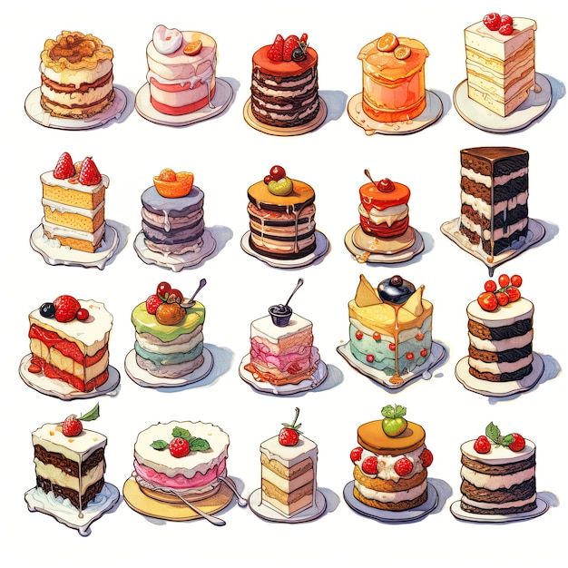 カップケーキステッカーセットイラスト