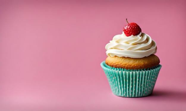 Foto dolcezza di cupcake delizioso regalo su uno sfondo solido