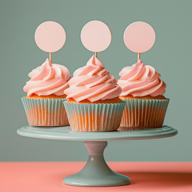 Foto mockup di cupcake topper