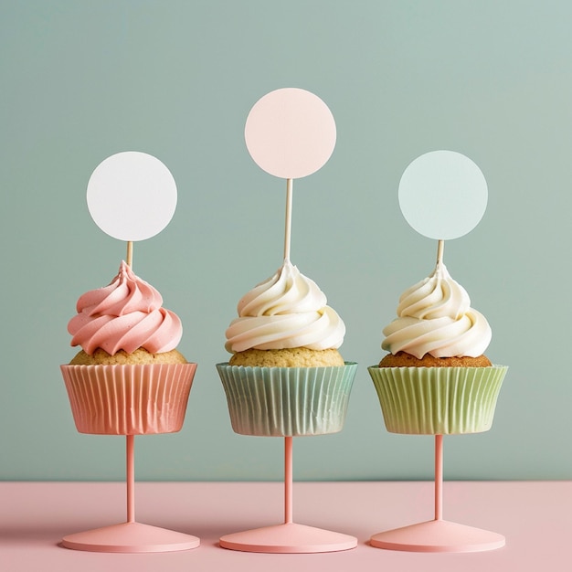 Photo cupcake topper mockup