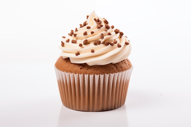 Foto cupcake su sfondo bianco da generative ai
