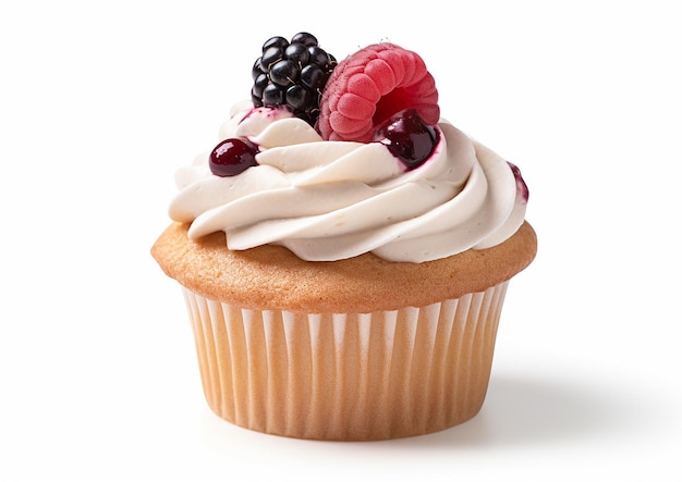 A cupcake on a white background