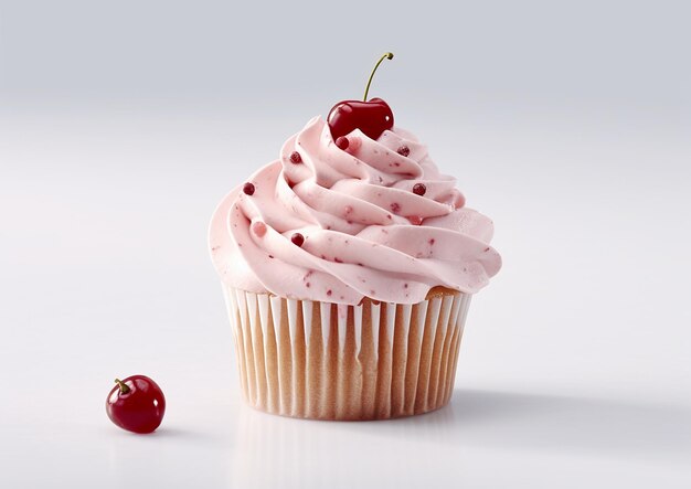 A cupcake on a white background