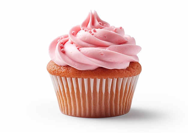 A cupcake on a white background