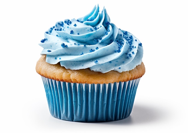 A cupcake on a white background