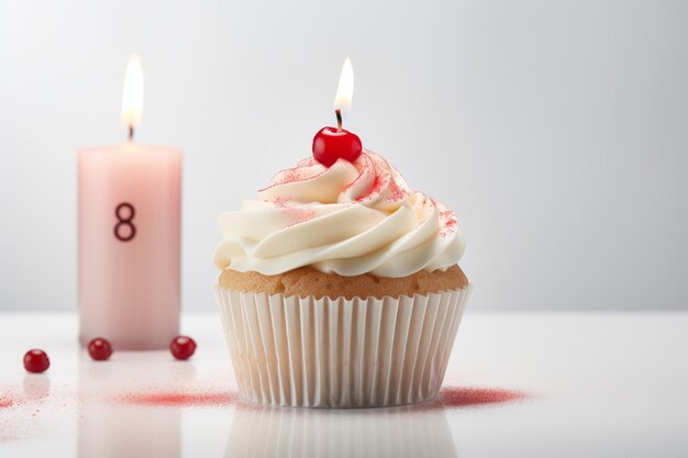 Photo cupcake with candle