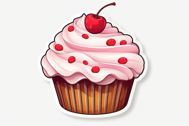 Photo cupcake with cherry on top