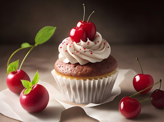 cupcake with cherry