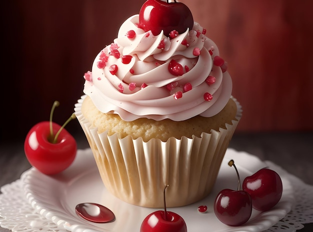 cupcake with cherry