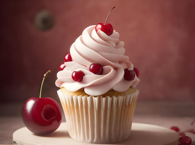 cupcake with cherry