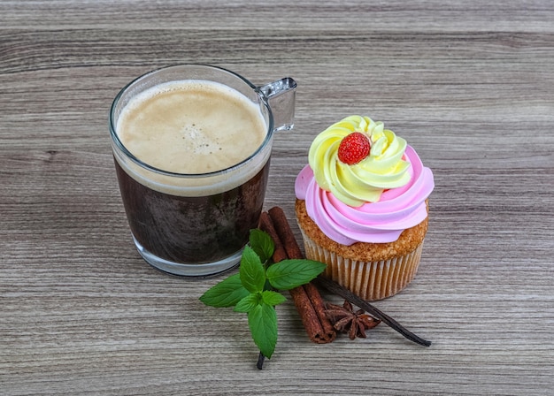 Cupcake with coffee