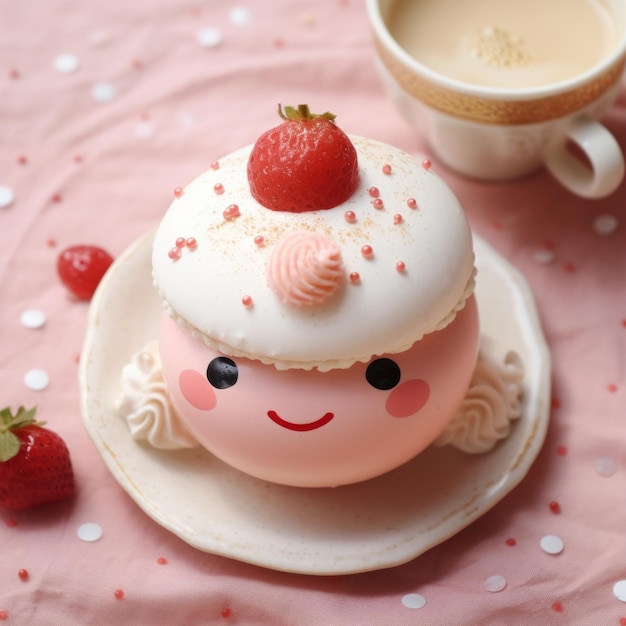 A cupcake with a face on it