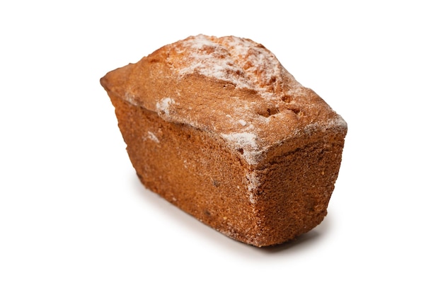 A cupcake with raisins isoalted on a white background