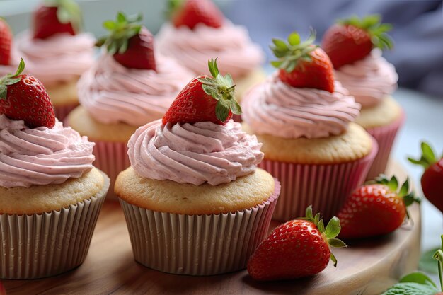 Cupcakes met Aardbei Frosting Fresh