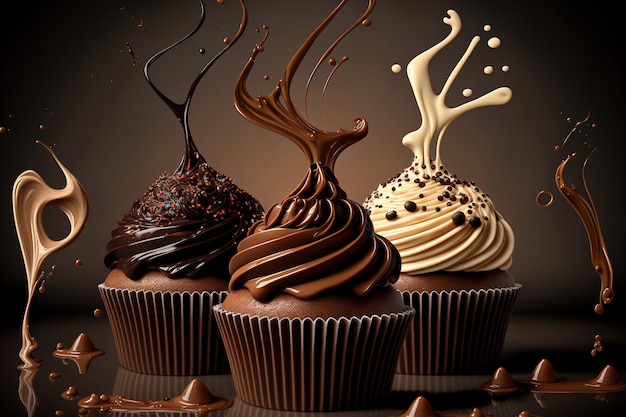 Cupcakes met chocolade