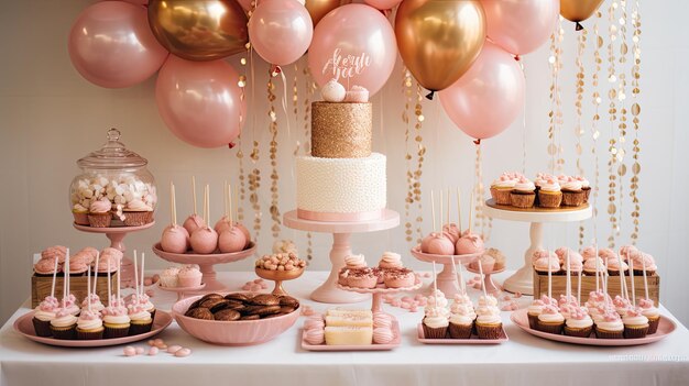 Photo cupcakes pink and rose gold