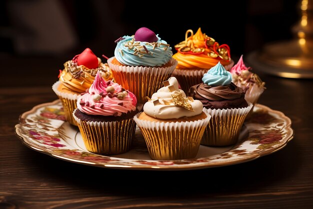 Cupcakes on a plate Fresh cupcakes