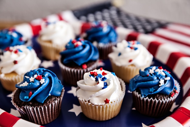 Cupcakes voor Fourth of July-partij