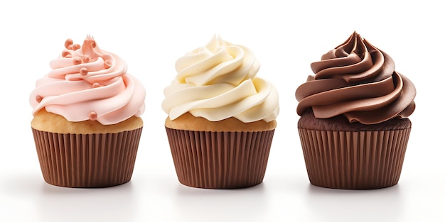 Cupcakes on a white background