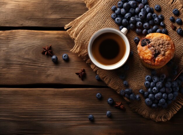 Cupcakes with blueberries