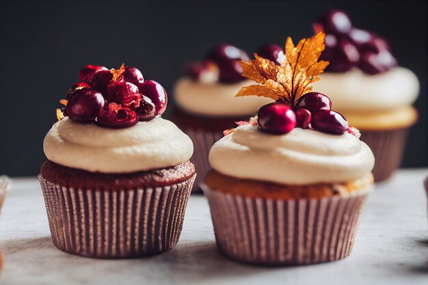 Cupcakes with cherry