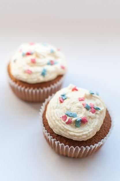 Cupcakes with colorful sprinkles