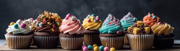 Cupcakes with pink icing and a colorful sprinkle on top