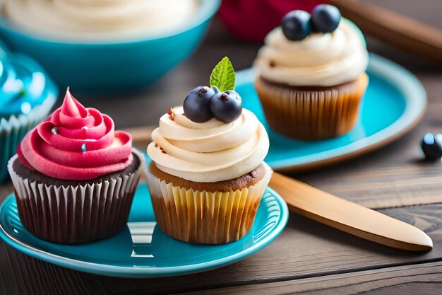 Cupcakes with a sign that says'cupcakes'on it