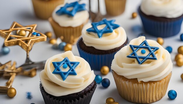 cupcakes with star shaped icing and star shaped like star