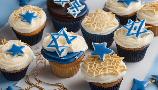 Photo cupcakes with star shaped icing and star shaped like star