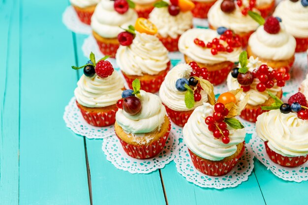 Cupcakes with summer berries