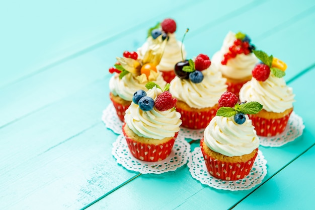 Cupcakes with summer berries