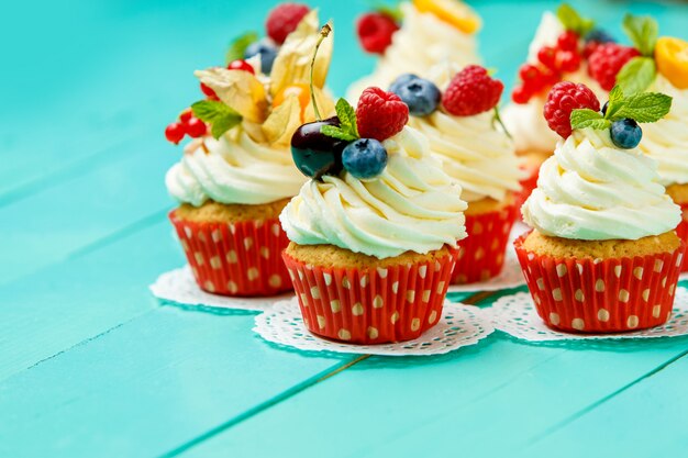 Cupcakes with summer berries