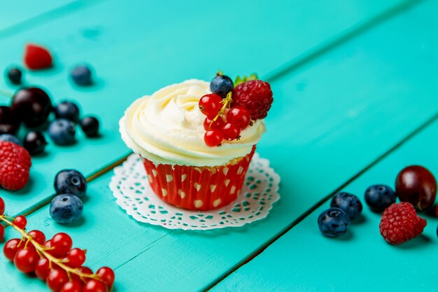 Cupcakes with summer berries