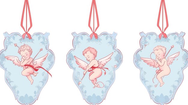 Photo cupid tags in blue