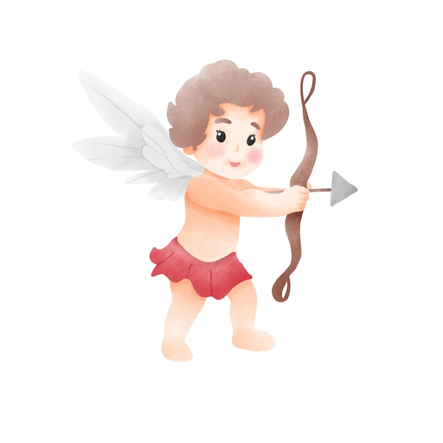 Cupido geïsoleerd op witte achtergrond Valentijnsdag