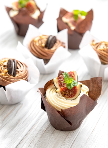 Cupkakes met vijgen en chocolade